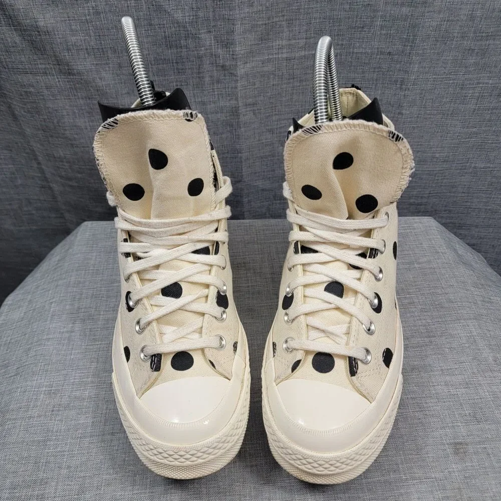 Converse Comme des Garcons PLAY Chuck 70 High Top Polka Dot Cream Wo's 9 Mens 7